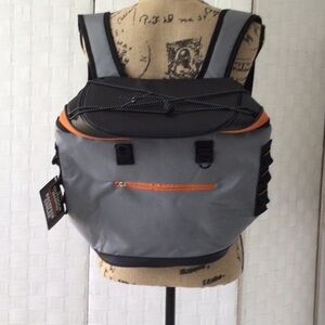 Gray and Black Cooler Backpack with Adjustable Straps